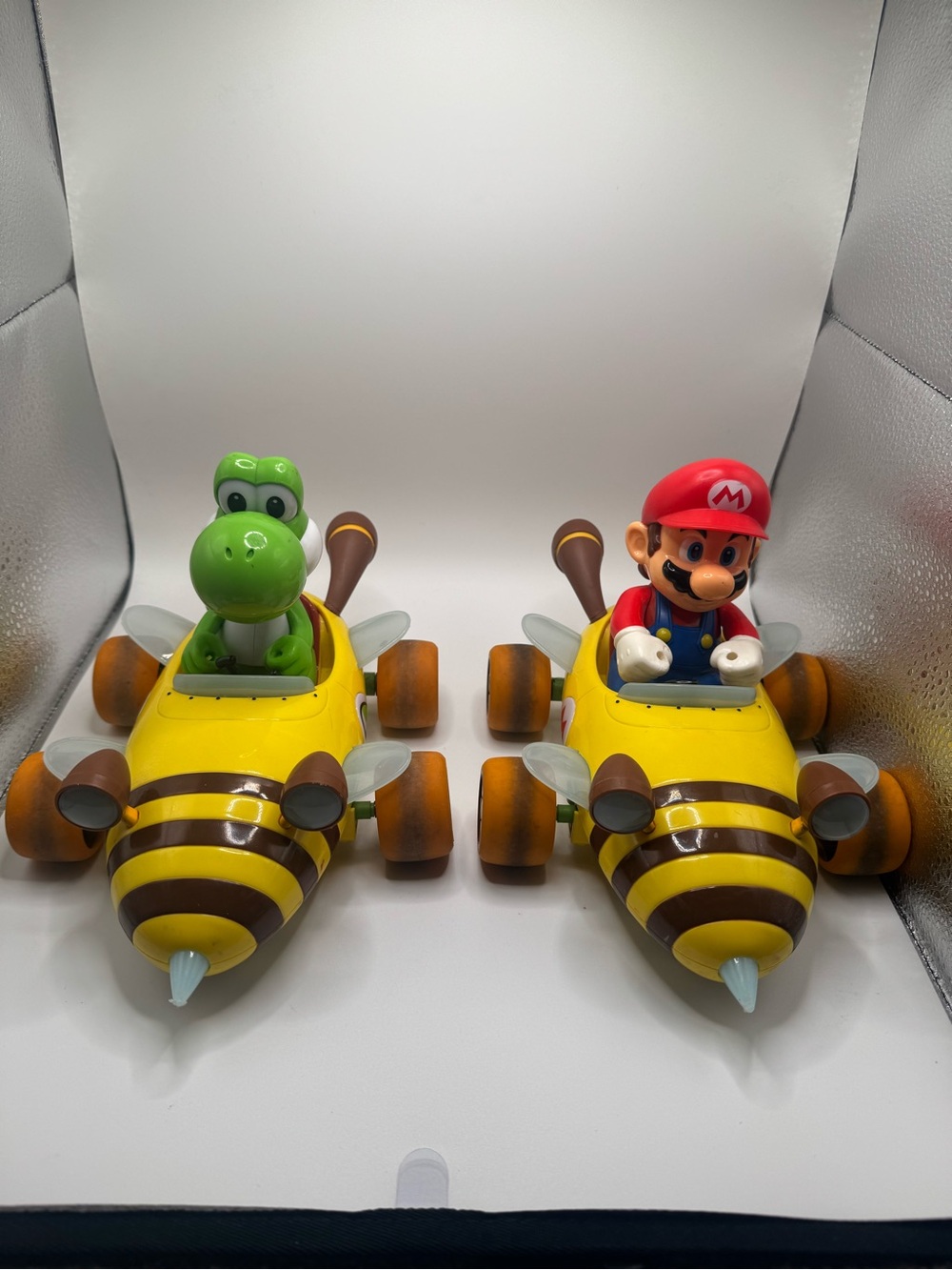 Yellow Bee Kart Toy with Mario and Yoshi Drivers- 1 battery/ charging cord